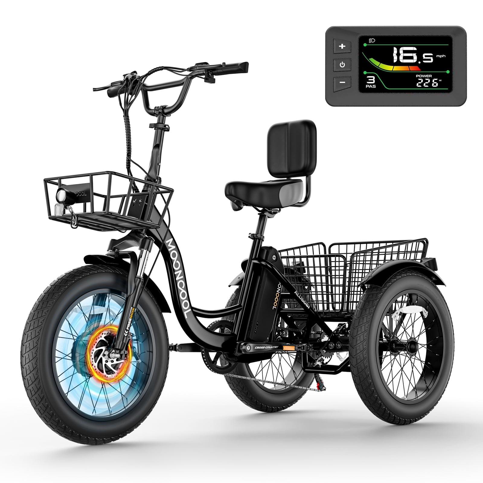 MccoMMon Tricycle Adulte 24 Pouces 6 Vitesses Avec Panier Et Lumière – Idéal Pour Seniors Et Balades Confortables (Jaune Rétro)