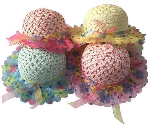 straw tea party hats