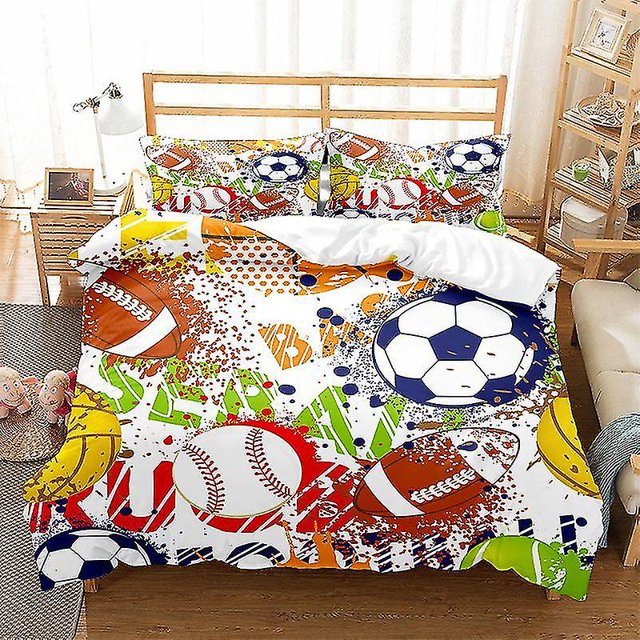 Football Printing Bedding Set Baseball Soccer Basketball Pattern Duvet Cover Set Home Bedroom Decor Bed Linens Bedclothes