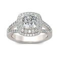 thumbnail image 4 of Oryn Jewelry 14K White Gold Plated Bands - 1.7 Ct Cushion Cut Moissanite Bands - Double Halo Wedding Band with Surprise Moissanite - Split Shank Occasion Band for Women, 4 of 6