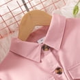 thumbnail image 6 of WUANDIXFA Girls Long Sleeve Dress with Hat, Lapel Collar Button Down Midi Dress Swing Casual Dresses with Belt (Red, 10-11 Years), 6 of 9