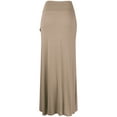 thumbnail image 2 of Made by Johnny Women's Wrapped High Low Ruffle Maxi Skirt L TAUPE, 2 of 6