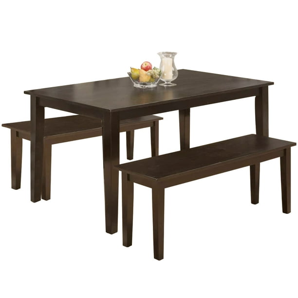 Fdw Dining Table Set And Bench For 4, Bench Chair Dining Furniture