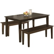 FDW Dining Table Set and Bench for 4,with Chairs,Rectangular Modern