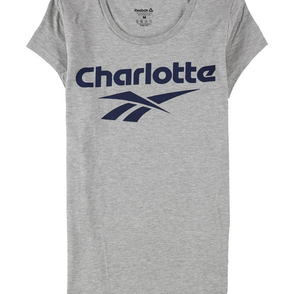 Reebok Womens Charlotte Graphic T-Shirt, Grey, Medium