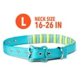 thumbnail image 3 of Vibrant Life Comfort Padded Dog Collar, Teal Striped, Large, 3 of 6