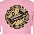 thumbnail image 4 of Inktastic Railroader Easily Distracted by Trains Long Sleeve Youth T-Shirt, 4 of 5