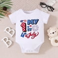 thumbnail image 2 of CAICJ98 Baby Boy Romper 4th of July Outfits USA Flag One-piece Jumpsuit Shorts Infant Newborn Independence Day Clothes (Navy,0-3 Months), 2 of 4