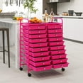 thumbnail image 6 of CZMJY 20-Drawer Organizer Cart Tools, Mobile Utility Storage Cart with Removable Drawers & Lockable Wheels, Rolling Storage Cart with wheels for Home Office School (Hot Pink), 6 of 8