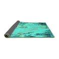 thumbnail image 2 of Ahgly Company Indoor Rectangle Oriental Turquoise Blue Industrial Area Rugs, 2' x 4', 2 of 4