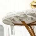 thumbnail image 6 of Round Vinyl Fitted Tablecloth with Flannel Backing Elastic Edge Design Table Cover Waterproof Oil-Proof Plastic Table Cloth Stain-Resistant Wipeable for 45"-52" Round, 6 of 6