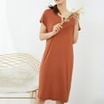 thumbnail image 5 of Besolor Chemises de Nuit Grande Taille pour Femmes Été Confortables à Manches Courtes Col Ras du Cou Vêtements de Nuit Chemises de Sommeil Robe de Nuit, 5 of 5