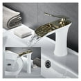 thumbnail image 7 of Tall Basin Faucet White and Gold Bathroom Faucet Brass Bathroom Sink Faucet Mixer Tap Hot Cold Gold Sink faucet, 7 of 7