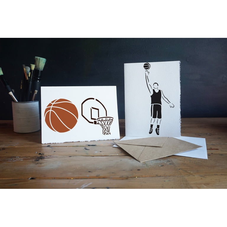 Stencil1 Basketball 4-Pack Stencil Set Art Craft - 8.5\" X 11