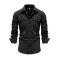 thumbnail image 1 of Birdeem Mode Décontractée pour Hommes, Col Rabattu à Boutons, Manches Longues avec Blouses et Chemises, 1 of 1
