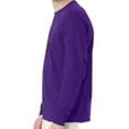 thumbnail image 3 of Hanes Essential-T Men's Long Sleeve T-Shirt | Soft Crew Neck 100 Cotton Tee, Athletic Purple, XL, 5 oz, 3 of 5