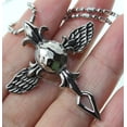 thumbnail image 3 of R.H. Jewelry Stainless Steel Pendant Angel Wings Skull Cross Necklace, 3 of 4