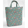 thumbnail image 2 of Spring Flowers Reusable Fabric Gift Bags and/or Bags by Penny's Needful Things (Small Oval Tote) (Teal), 2 of 2