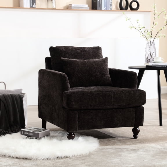 Easy to Clean, Mid Century Design - Chenille Chair for Bedroom Decor