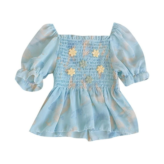 LNMQLPDBS Graphic Tshirt Girls Spring Tops Baby Crop Tees Shirts Y2k Tee Shirts Girls Clothes Size 10 12 Trendy 3 Year Old Girl Clothes 3, Blue 12-18 Months