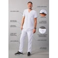 thumbnail image 3 of Adar Addition Go-Basic Scrub Set for Men - Classic V-Neck Scrub Top & Cargo Scrub Pants - A9300 - White - 3X, 3 of 7