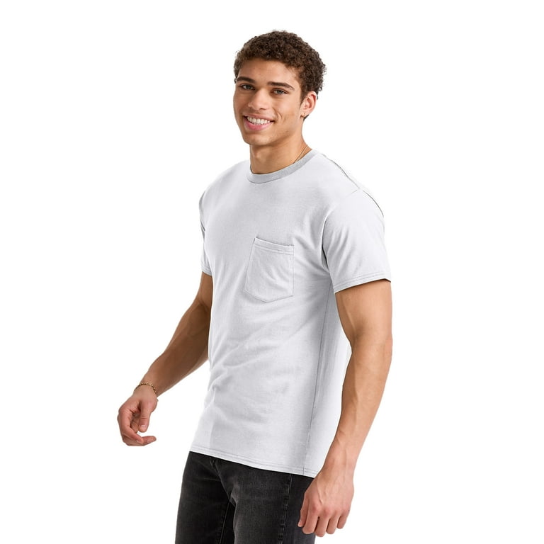 Hanes men's top pocket tee shirt