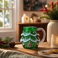 thumbnail image 3 of OANLKGI Christmas Tree Glass Mug Holiday Shaped Coffee Mug 4.8 IN High with Handle for Hot Cocoa Tea Water Home Office Kitchen Table Decor, Green, 3 of 5