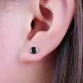 thumbnail image 3 of Limerencia Hypoallergenic G23 Titanium Earrings For Sensitive Ears, Simulated Diamonds (Black), 3 of 6
