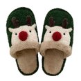 thumbnail image 2 of Suaves para Parejas Pantuflas Felpa Alce Navideño Antideslizantes Interior, 2 of 9