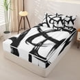 thumbnail image 2 of Homewish Abstract Spiral Zipper Twin Comforter Sets with Fitted Sheet and 2 Pillowcases,Contemporary Artwork Zipper Bedding Set,Black White,Black Reversible,4pcs, 2 of 8