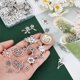 thumbnail image 3 of 96 piezas de 12 estilos de dijes de flores, conectores de flores, eslabones, colgantes de filigrana de metal, conectores de joyería, 3 of 5