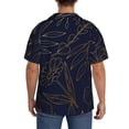 thumbnail image 3 of Yiaed Copper-Gold Gloss Outline Flower Print Mens Casual Wrinkle Free Shirts Short Sleeve Button Down Summer Stretch Dress Shirt-XX-Large, 3 of 5