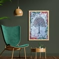 thumbnail image 2 of Nature Wall Art with Frame, Tree of Life Motif Peacock Feathers Tribal Vintage Prehistoric Flora Illustration, Printed Fabric Poster for Bathroom Living Room, 23" x 35", Blue, by Ambesonne, 2 of 2