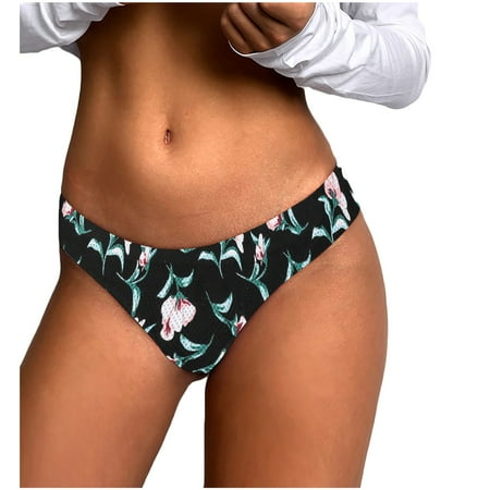 

KDDYLITQ Thongs for Women T Back Sexy Panty Breathable Low Rise Seamless Black S