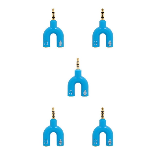 Seitruly Divisor de audio de 3,5 mm Conector estéreo 2 en 1 Convertidor de sonido externo Micrófono Auriculares Computadora Tablet Accesorios azul Type2 NO2