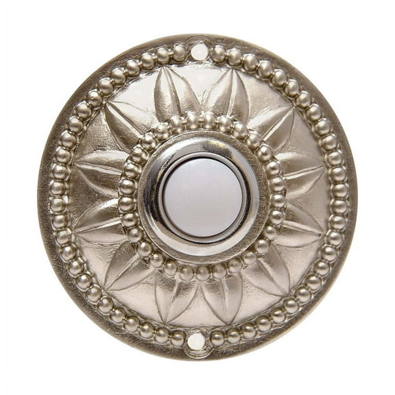 Carlon Brushed Nickel Brass Wired Pushbutton Doorbell