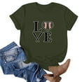 thumbnail image 2 of WREESH Women's Baseball Graphic Tee Round Neck Short Sleeve Fashion Print Top Olive Green, 2 of 4