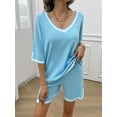 thumbnail image 2 of XCHQRTI Women's 2 Piece Outfits Summer Casual Knit Sweater Short Sets Trendy Pullover Loungewear, 2 of 5