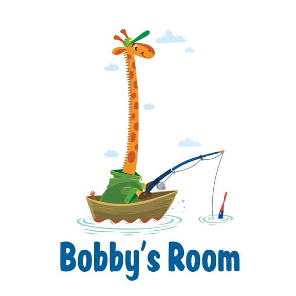Name Sticker Wall Decal - Great for Personalizing Gifts- Vinyl wall Art Decal- Cute Animals Themed-Easy to apply and Cost Effective alternative to painting-Size : 7" x 10".