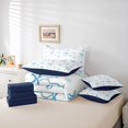 thumbnail image 6 of Feelyou Blue Princess Bowknot Twin Bedding Sets 7pcs, Cartoon Ribbon Bedding Comforter Set, 6 of 8