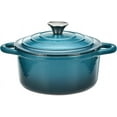 thumbnail image 3 of 3-Quart Enameled Cast Iron Dutch Oven, Navy with Cream Interior | Even Heat Distribution & Easy-Grip Handles | Ideal for Braising, Roasting,Stewing & Bread Baking, 3 of 6