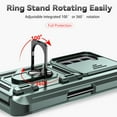 thumbnail image 6 of for Galaxy Z Fold 5 Case, Soft TPU & Hard PC Anti-scratch Sliding Cover Full Protection Ring Stand Rotating Kickstand Holder Magnetic Shockproof Phone Case Cover for Samsung Z Fold 5 5G, Darkgreen, 6 of 11