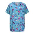thumbnail image 2 of Tops de enfermería con estampado de manga corta y cuello en V de verano a la moda para mujer Fridja  ghk6027, 2 of 8