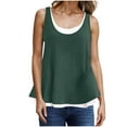 thumbnail image 2 of Clearance Rciityk Tank Top for Women Summer Crew Neck Sleevelss Tunic Casual Loose Fake Two Solid Color Flowy Shirts Clothes - Spring/Summer Savings Clearance, 2 of 6