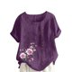 thumbnail image 1 of Camisetas de Manga Corta para Mujeres, Camiseta de Manga Corta Impresa Casual Hecha de 95% Poliéster 5% Spandex para Todas las Estaciones, Camisetas de Manga Corta para Mujeres, 1 of 3