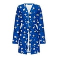 thumbnail image 4 of Womens Long Sleeve Bathrobe Lightweight Plus Size Floral Sleepwear Robe with Belt Casual Loose Ladies Loungewear Blue, S, 4 of 6