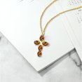 thumbnail image 5 of Gem Stone King 18K Yellow Gold Plated Silver Orange Red Madeira Citrine Cross Pendant Necklace for Women (2.00 Cttw, Gemstone, Oval 6X4MM, With 18 inch Silver Chain), 5 of 5