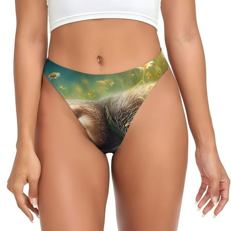 Sigee Daisy Sleeping Sloth for Women s G-String Panty  Low Rise  Soft Lace Perfect for Everyday Wear or Special Occasions-Large