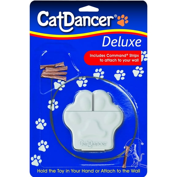 Cat Dancer Deluxe Interactive Wand Cat Toy with Wall Paw, Assorted