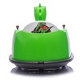 thumbnail image 2 of POVANLI 12V Kids Ride on Electric Dinosaur Bumper Car W/Parents Control, Slow Start, 2WD, Spray With Light, 360 Degree Rotation, Safety Anti-Collision Strip, Music for 2-5 Yr Children Gift (Green), 2 of 17